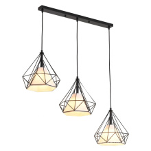 Moderno loft com balcão de cozinha com 3 lâmpadas de fixação cone diamantes luz de sombra pendurada lâmpada de luz pendente